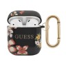Чехол Guess TPU с кольцом для Airpods 1/2, Flower N.4 черный
