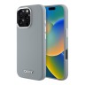DKNY для iPhone 16 Pro чехол Liquid Silicone Metal logo and Camera frame Hard Grey (MagSafe)