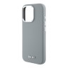 DKNY для iPhone 16 Pro чехол Liquid Silicone Metal logo and Camera frame Hard Grey (MagSafe)