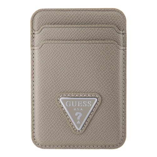 Guess магн. бумажник Wallet Cardslot MagSafe PU Grained leather Triangle Metal logo Brown