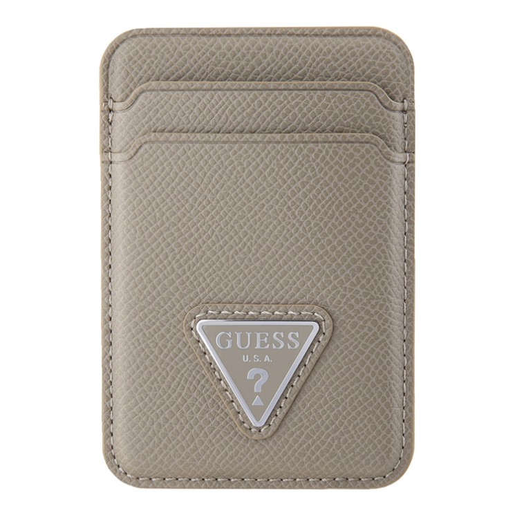 Guess магн. бумажник Wallet Cardslot MagSafe PU Grained leather Triangle Metal logo Brown
