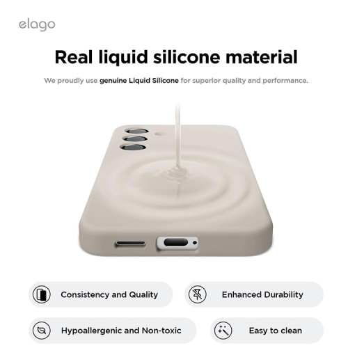 Elago для Galaxy S25+ чехол Soft silicone (Liquid) Stone