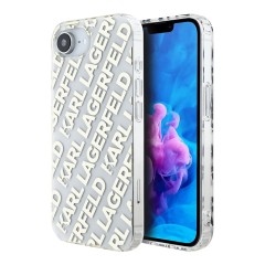 Karl Lagerfeld для iPhone 16e чехол PC/TPU Repeat Logo Hard Transparent/Gold