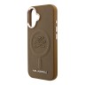 Karl Lagerfeld для iPhone 16 чехол PU-кожа Initials & Metal logo Hard Brown (MagSafe)