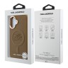 Karl Lagerfeld для iPhone 16 чехол PU-кожа Initials & Metal logo Hard Brown (MagSafe)