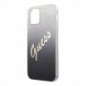 Чехол Guess Script Vintage logo Hard Gradient для iPhone 12 | 12 Pro, черный