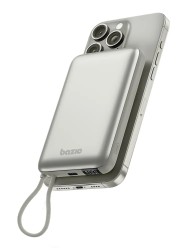 Energea внешний аккумулятор Bazic GoPower Fusion Mag 10K, 10000W MagSafe +USB-C +USB-C cable PD20W Display Pebble