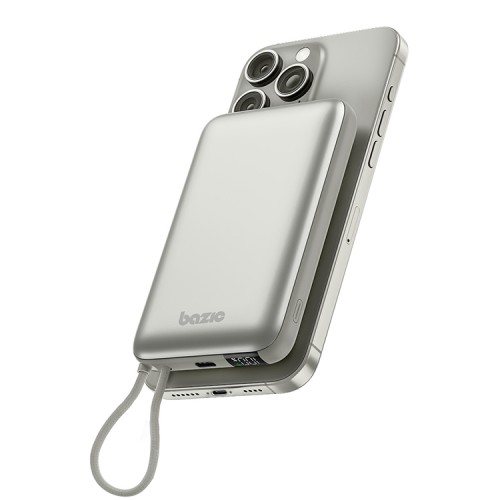 Energea внешний аккумулятор Bazic GoPower Fusion Mag 10K, 10000W MagSafe +USB-C +USB-C cable PD20W Display Pebble