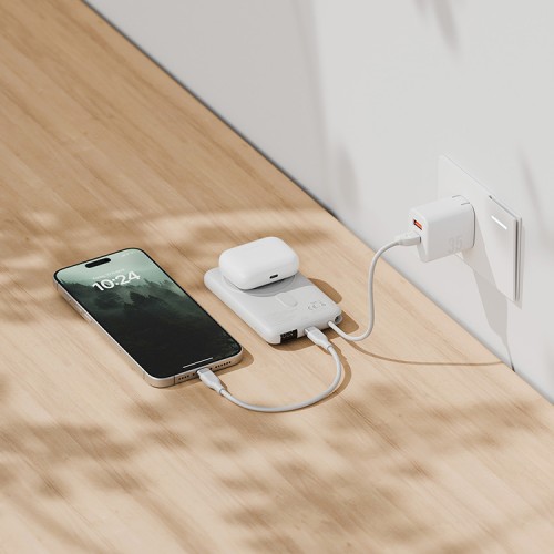 Energea внешний аккумулятор Bazic GoPower Fusion Mag 10K, 10000W MagSafe +USB-C +USB-C cable PD20W Display Pebble