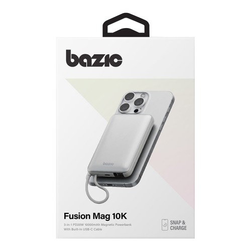Energea внешний аккумулятор Bazic GoPower Fusion Mag 10K, 10000W MagSafe +USB-C +USB-C cable PD20W Display Pebble