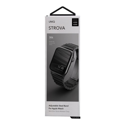 Ремешок Uniq Strova Strap Link Steel для Apple Watch 49-46-45-44 мм, черный