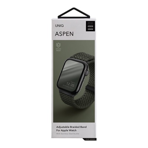 Ремешок Uniq ASPEN Strap Braided для Apple Watch 42-41-40 мм, зеленый