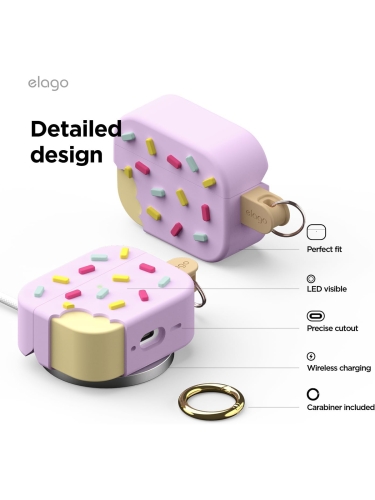 Elago для AirPods Pro 3 чехол Unique Ice Cream Hang case Lavender