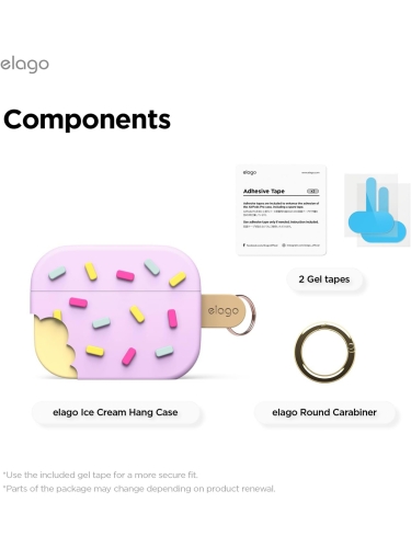 Elago для AirPods Pro 3 чехол Unique Ice Cream Hang case Lavender