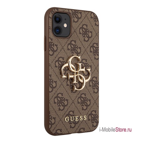 Чехол Guess 4G Big metal logo Hard для iPhone 11 | XR, коричневый