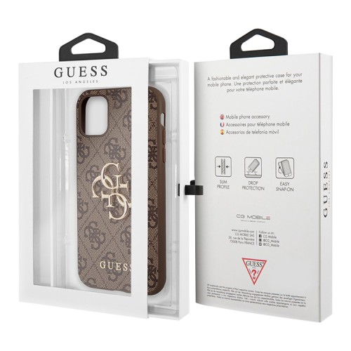 Чехол Guess 4G Big metal logo Hard для iPhone 11 | XR, коричневый