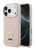 Karl Lagerfeld для iPhone 17 Pro Max чехол PU NFT Choupette head Metal pin & Camera Hard Pink (MagSafe)