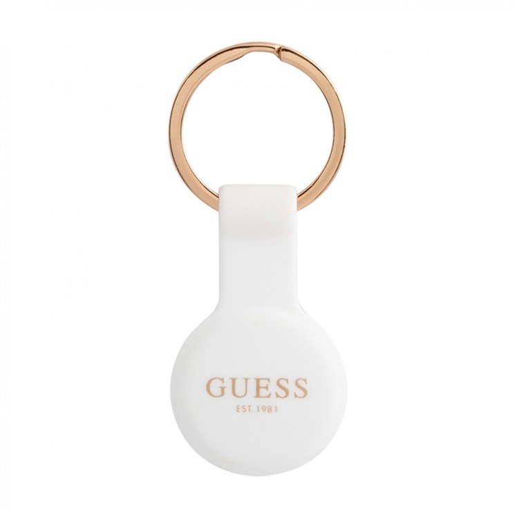 Guess Liquid silicone with ring для AirTag, белый GUATSGEH