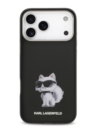 Karl Lagerfeld для iPhone 17 Pro Max чехол IML Aquarelle Choupette Metal cam Hard Black (MagSafe)