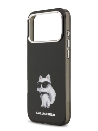Karl Lagerfeld для iPhone 17 Pro Max чехол IML Aquarelle Choupette Metal cam Hard Black (MagSafe)