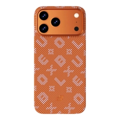 BlueO чехол для iPhone 17 Pro, Tactile Woven Air Aramid fiber (Kevlar)  Orange (MagSafe)