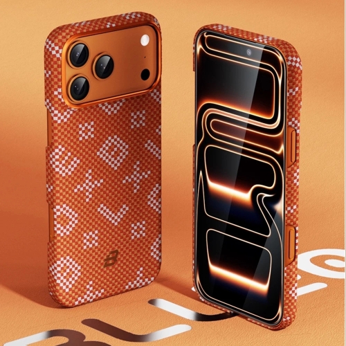 BlueO чехол для iPhone 17 Pro, Tactile Woven Air Aramid fiber (Kevlar)  Orange (MagSafe)
