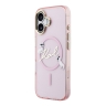 Karl Lagerfeld для iPhone 17 чехол IML NFT Choupettes Script logo Metal Cam прозрачный/розовый (MagSafe)