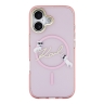 Karl Lagerfeld для iPhone 17 чехол IML NFT Choupettes Script logo Metal Cam прозрачный/розовый (MagSafe)