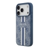 Guess для iPhone 17 Pro чехол PU 4G Stripes Hard Blue (MagSafe)
