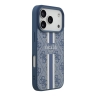 Guess для iPhone 17 Pro чехол PU 4G Stripes Hard Blue (MagSafe)