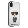 Чехол Karl Lagerfeld Iconic Karl Hard для iPhone XS Max, серебристый