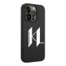 Чехол Lagerfeld Liquid silicone Big KL logo Hard для iPhone 14 Pro Max, черный