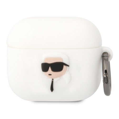 Чехол Lagerfeld Silicone case with ring NFT 3D Karl для Airpods 3 (2021), белый