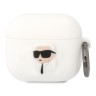 Чехол Lagerfeld Silicone case with ring NFT 3D Karl для Airpods 3 (2021), белый