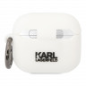 Чехол Lagerfeld Silicone case with ring NFT 3D Karl для Airpods 3 (2021), белый