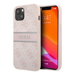 Чехол Guess 4G Stripe printed logo Hard для iPhone 14, розовый