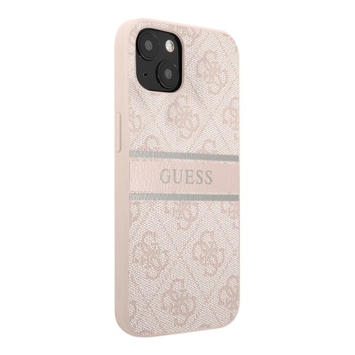 Чехол Guess 4G Stripe printed logo Hard для iPhone 14, розовый
