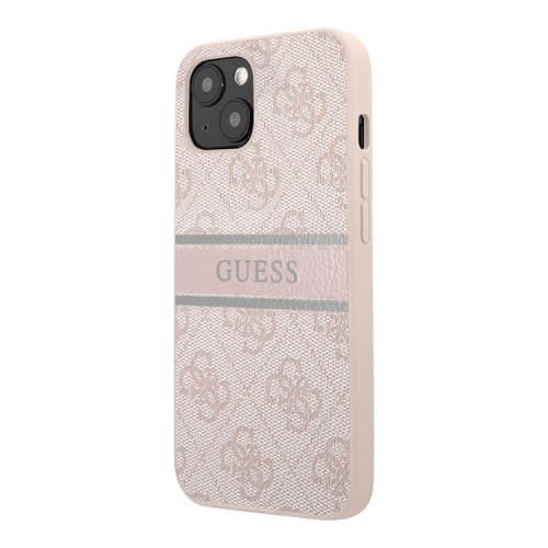Чехол Guess 4G Stripe printed logo Hard для iPhone 14, розовый