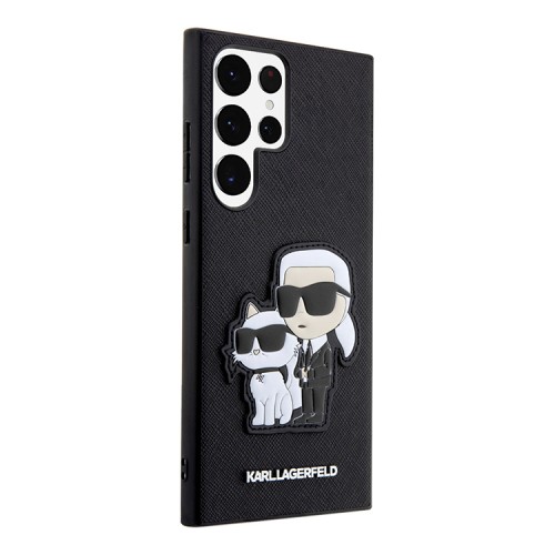 Чехол Lagerfeld PU Saffiano Monogram NFT Karl & Choupette Hard для Galaxy S23 Ultra, черный