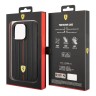 Кожаный чехол Ferrari Leather Embossed stripes Hard для iPhone 14 Pro Max, черный