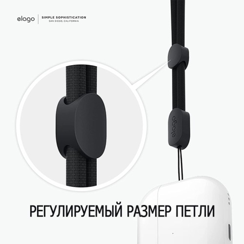 Чехол Elago Silicone case with Round strap для AirPods Pro 2, синий