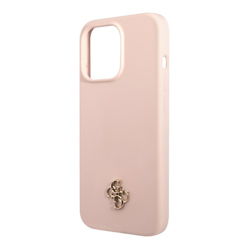 Чехол Guess Liquid Silicone 4G Small logo Hard для iPhone 13 Pro, розовый
