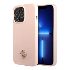 Чехол Guess Liquid Silicone 4G Small logo Hard для iPhone 13 Pro, розовый