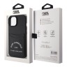 Lagerfeld для iPhone 15 Plus чехол Cardslot PU Saffiano RSG 3D rubber logo Hard Black