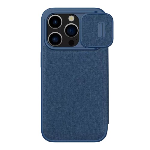 Nillkin для iPhone 15 Pro чехол QIN Pro (Cloth) Booktype Elite Blue