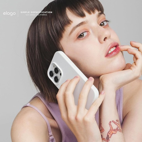 Elago для iPhone 15 Pro чехол Soft silicone (Liquid) White