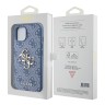 Guess для iPhone 15 чехол PU 4G Big metal logo Hard Blue