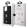 Karl Lagerfeld для iPhone 15 Pro чехол GripStand PU Saffiano NFT Karl Ikonik metal Hard Black