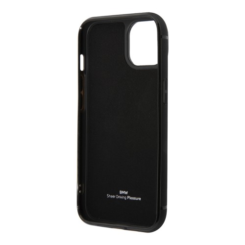 BMW для iPhone 15 чехол Signature Leather with Cardslot Hard Black