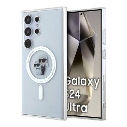 Lagerfeld для Galaxy S24 Ultra чехол PC/TPU NFT Karl & Choupette Glitter прозрачный (MagSafe)